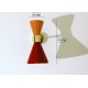 Applique Doppio Cono Art. 1848 - 2 DIFFUSORI - Ottone / Metallo - ARANCIONE - ROSSO