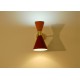Wall Sconce Double Cone Art. 1848 - 2 DIFFUSERS - Brass / Metal - ORANGE - RED