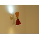 Wall Sconce Double Cone Art. 1848 - 2 DIFFUSERS - Brass / Metal - ORANGE - RED
