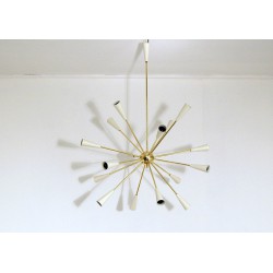 SPUTNIK Ceiling Lamp - Art. 1833 - 16 DIFFUSERS - Brass / Metal - WHITE Color