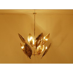 Lampada da Soffitto FOGLIA - Art. 1842 - 8 DIFFUSORI - Ottone