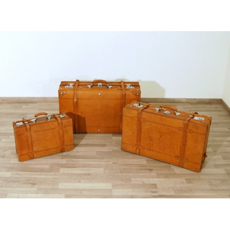 SET di 3 Valigie in Pelle - Italy 1970 - Art. 1843