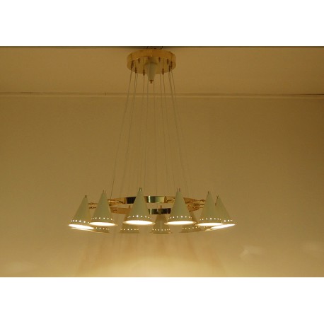Ceiling Lamp Art. 1901 - 12 DIFFUSERS Articulated - Brass