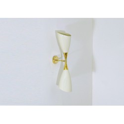 Applique Art. 1655 - Paralume in Metallo - Struttura in Ottone - BIANCO