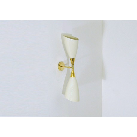 Applique Art. 1655 - Paralume in Metallo - Struttura in Ottone - BIANCO