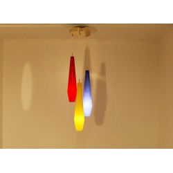 Ceiling Lamp Art. 1910 - 3 DIFFUSERS in Colored Glass