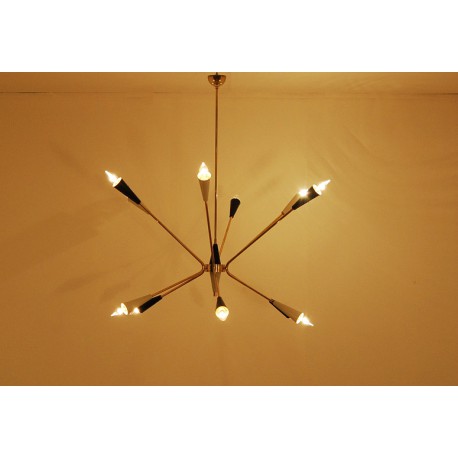 SPUTNIK Ceiling Lamp - Art. 1764 - 12 DIFFUSERS - Brass / Metal