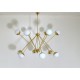 SPUTNIK Ceiling Lamp - Art. 1755 - 12 Opal Glass DIFFUSERS - Brass / Metal