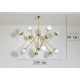 SPUTNIK Ceiling Lamp - Art. 1755 - 12 Opal Glass DIFFUSERS - Brass / Metal