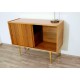 Original TEAK SIDEBOARD - Brass Insert - Art. 1433 - Crystal Top