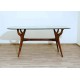 Original Table Art. 1430 - Crystal Top - Walnut Structure - Italy 1950