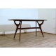 Original Table Art. 1430 - Crystal Top - Walnut Structure - Italy 1950