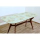 Original Table Art. 1430 - Crystal Top - Walnut Structure - Italy 1950