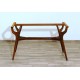 Original Table Art. 1430 - Crystal Top - Walnut Structure - Italy 1950