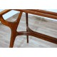 Original Table Art. 1430 - Crystal Top - Walnut Structure - Italy 1950