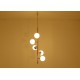 Ceiling Lamp ALBERELLO Art. 1422 - 5 DIFFUSERS Sphere Glass - Brass