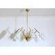 Ceiling Lamp Art. 1421 - 6 DIFFUSERS Opal Glass - Brass