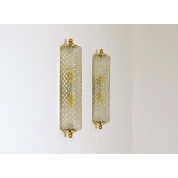 Original Wall Sconce Art. 1411 - Crystal DIFFUSER - Brass - Italy 1950
