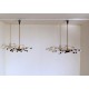 Coppia di Lampade da Soffitto Originali Art. 1423 - 12 DIFFUSORI - Ottone
