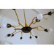 Coppia di Lampade da Soffitto Originali Art. 1423 - 12 DIFFUSORI - Ottone
