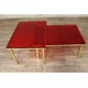 Tavolini rettangolari in vetro rosso - Art. 1922