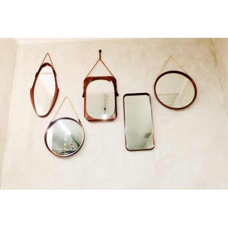 5 specchi originali legno di mogano - Art. 1962