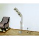 Floor Lamp, Art. 1026, 3 LAMPSHADES - GLOBE MAGNETIC - Chrome Plated Brass