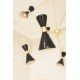 Lampada in ottone con coni nero a 8 luci - Art. 1980