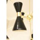 Lampada in ottone con coni nero a 8 luci - Art. 1980