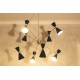 Lampada in ottone con coni nero a 8 luci - Art. 1980