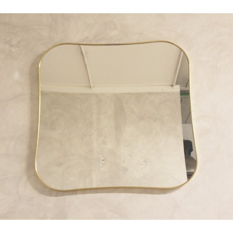 Specchio quadrato con cornice in ottone - Art. 1981