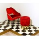 Original Chair Art. 1031  100% Cotton Velvet  RED Color - Made in Italy 1950