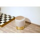 POUF Cilindro - Rivestimento in Velluto e Base Ottone - BIANCO