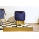POUF Cilindro - Rivestimento in Velluto e Base Ottone - BLU