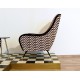 Poltroncina in Velluto Art. 1028 - 100 % Cotone - Colore Bianco / Nero