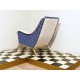 Poltroncina in Velluto Art. 1029 - 100 % Cotone - Colore Bianco / Blu