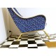 Poltroncina in Velluto Art. 1029 - 100 % Cotone - Colore Bianco / Blu