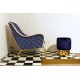 Poltroncina in Velluto Art. 1029 - 100 % Cotone - Colore Bianco / Blu