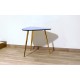 Tavolino Art. 1030 - Piano in Vetro AZZURRO - Struttura Ottone