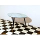 Tavolino Art. 1034 - Piano in Vetro VERDE CHIARO - Struttura in Legno