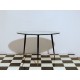 Tavolino Art. 1034 - Piano in Vetro VERDE CHIARO - Struttura in Legno