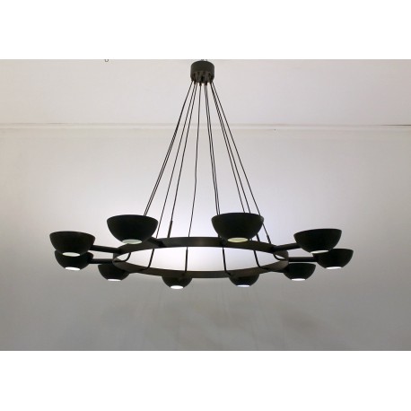 Ceiling Lamp Art. 2067 - 10 DIFFUSERS - Bronze Finish