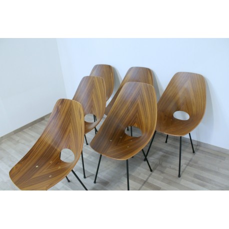 6 restored Medea Teak chairs - Art. 2068