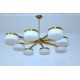 Lampada da Soffitto Art. 2076 - 8 DIFFUSORI in Vetro - Ottone