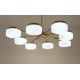 Ceiling Lamp Art. 2076 - 8 DIFFUSERS Opaline Glass - Brass