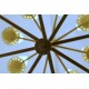 Ceiling Lamp Art. 2077 - 16 DIFFUSERS Opaline Glass - Metal