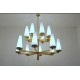Ceiling Lamp Art. 2077 - 16 DIFFUSERS Opaline Glass - Metal