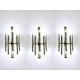 STILNOVO set of 3 wall lamps - 10 lights - Brass - 1950