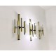 STILNOVO set of 3 wall lamps - 10 lights - Brass - 1950
