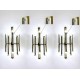 STILNOVO set of 3 wall lamps - 10 lights - Brass - 1950